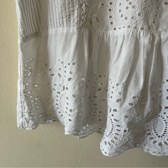 Zara Trafaluc White Eyelet Blogger Favourite Prairie Western Cowgirl Top Women M - Picture 8 of 12